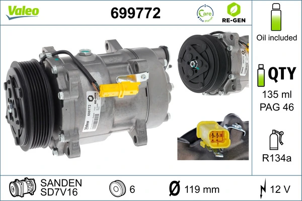 9646416780 VAG Compressor de aparelho de ar condicionado