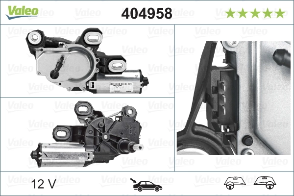 Motor de limpador pára-brisas de vidro traseiro VALEO 404958