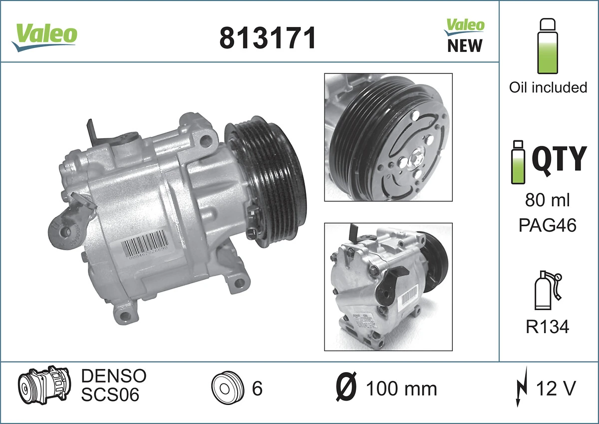 Compre 813171 VALEO Compressor de aparelho de ar condicionado