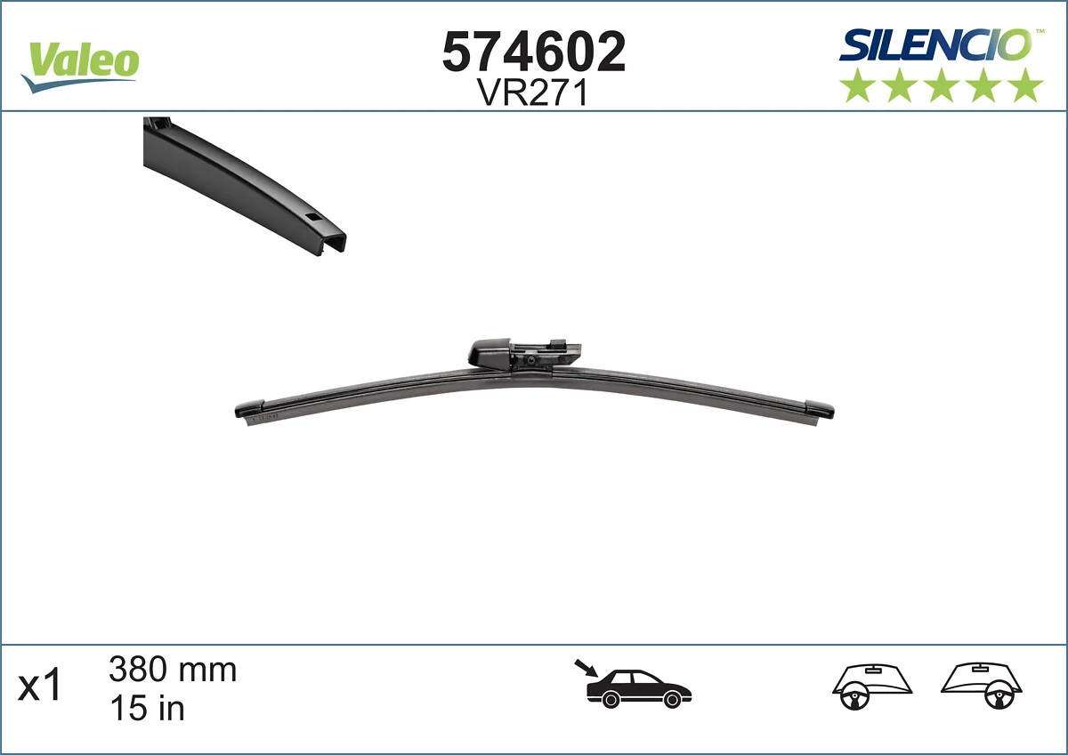  Limpa-pára-brisas de vidro traseiro Volkswagen Tiguan Allspace  SUV (BW2, BJ2) (2017 - 2026) Allspace 