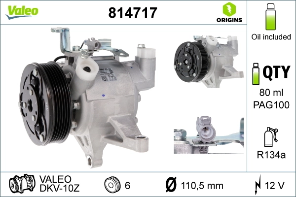 Compre 814717 VALEO Compressor de aparelho de ar condicionado