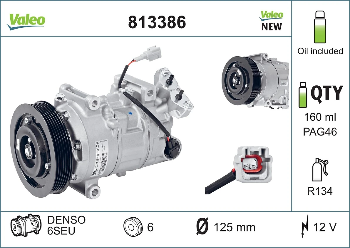 813386 VALEO Compressor de aparelho de ar condicionado