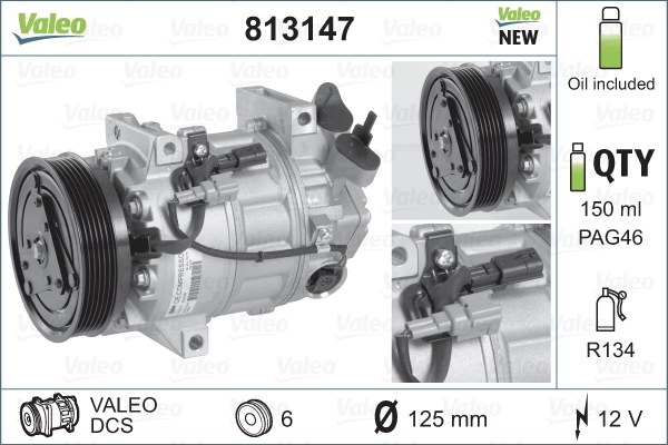813147 VALEO Compressor de aparelho de ar condicionado