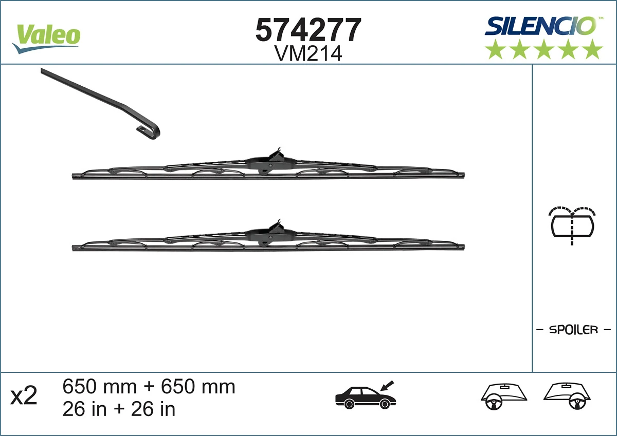 Elástico da escova de limpador pára-brisas, kit VALEO 574277 preço, a partir de 31,89 USD