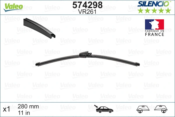 Limpa-pára-brisas de vidro traseiro VALEO 574298