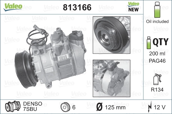 813166 VALEO Compressor de aparelho de ar condicionado