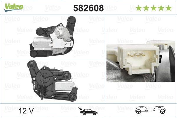 Motor de limpador pára-brisas de vidro traseiro 582608 VALEO