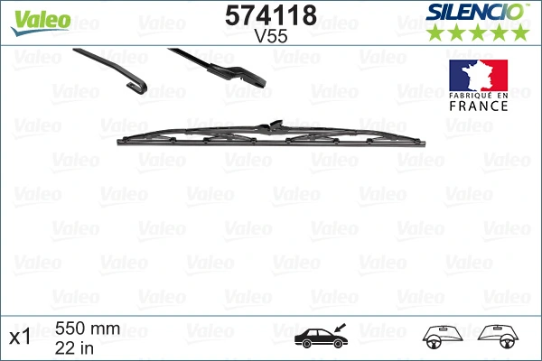 Compre 574118 VALEO Limpa-pára-brisas de vidro traseiro