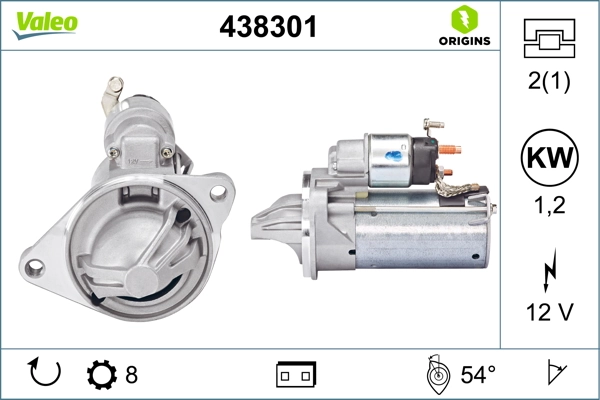 Compre 438301 VALEO Motor de arranco
