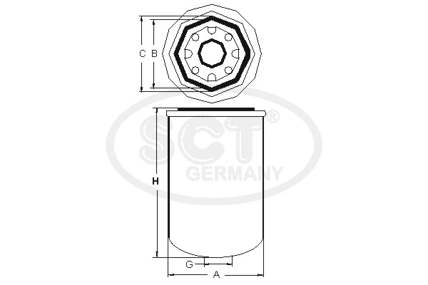 Filtro de secador de ar (separador de umidade e óleo) (TRUCK) WSK636F Arvin Meritor