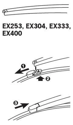 Limpa-pára-brisas de vidro traseiro EX304 Trico