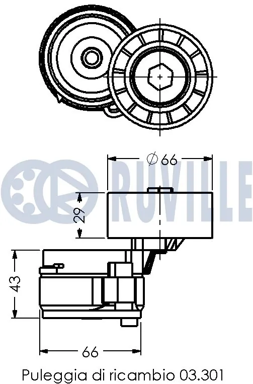 541063 Ruville Reguladora de tensão da correia de transmissão
