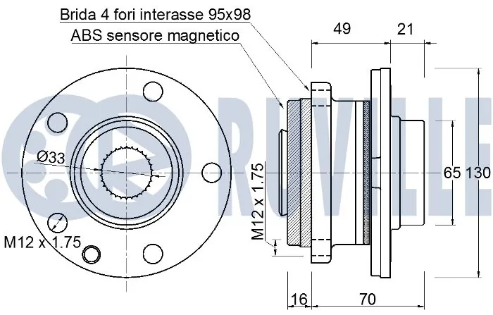 Cubo dianteiro Fiat/Alfa/Lancia K04779869AA preço, a partir de 90,06 USD
