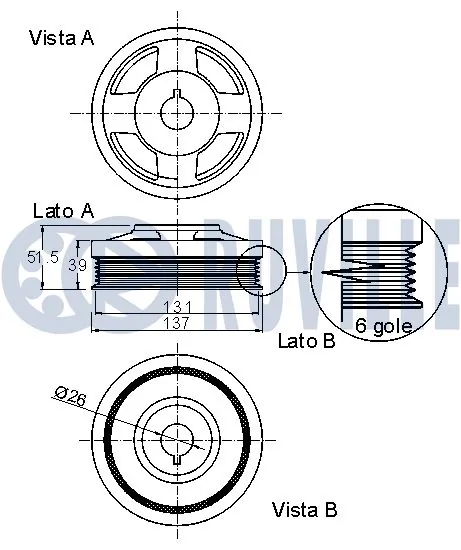Polia de cambota 96897424 Hyundai/Kia