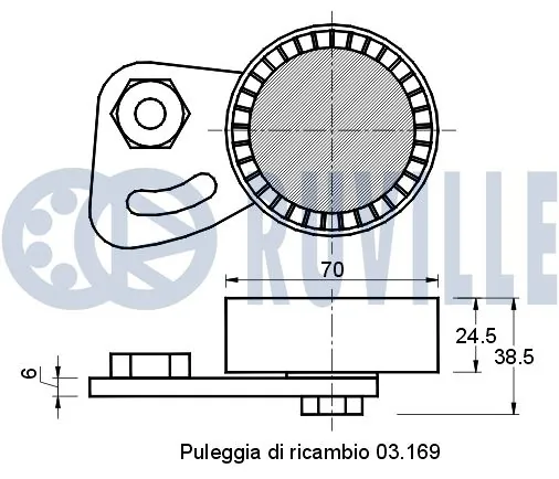 540813 Ruville Reguladora de tensão da correia de transmissão