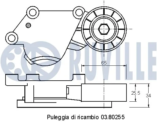 542109 Ruville Rolo de reguladora de tensão da correia de transmissão