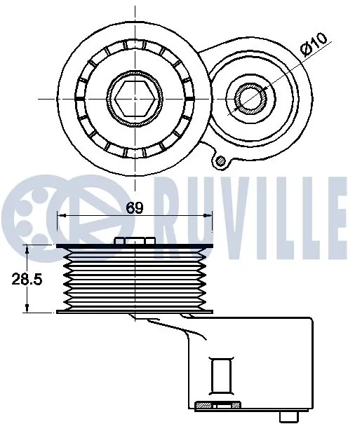 Rolo de reguladora de tensão da correia de transmissão Audi A8 D4 4H2, 4H8, 4HC, 4HL