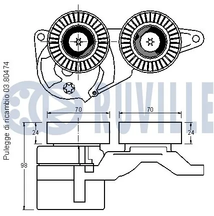 Rolo de reguladora de tensão da correia de transmissão para Volvo XC70 CROSS COUNTRY SZ, LZ