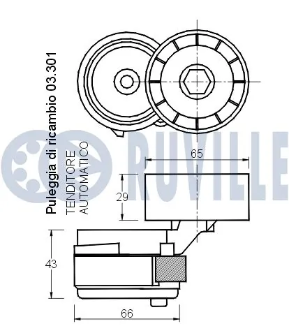 Rolo de reguladora de tensão da correia de transmissão para Alfa Romeo GT  937