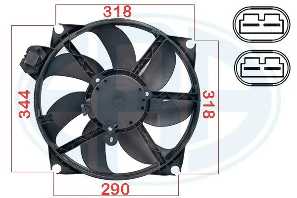 Ventilador elétrico de esfriamento montado (motor + roda de aletas) Renault Fluence L3