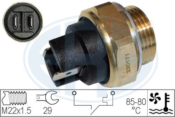 Compre 95493258 Peugeot/Citroen Sensor de temperatura do fluido de esfriamento (de ativação de ventilador do radiador)