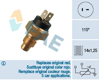 1920Y7 Peugeot/Citroen Sensor de temperatura do fluido de esfriamento