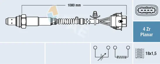 855378 General Motors Sonda lambda, sensor de oxigênio até o catalisador