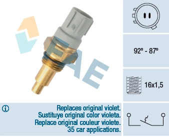 Sensor de temperatura do fluido de esfriamento (de ativação de ventilador do radiador) para Honda Accord CA5