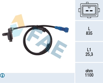 Sensor dianteiro de ABS Peugeot 206  2E, K ao melhor preço