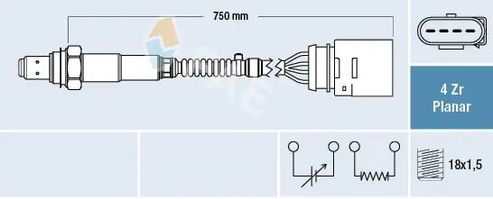 Sonda lambda, sensor de oxigênio depois de catalisador 06A906262BB Lamborghini