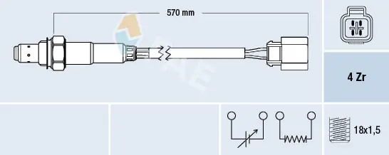  Sonda lambda, sensor de oxigênio Mitsubishi Galant VII hatchback (E5A, E7A, E8A) (1992 - 1996) VII
