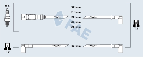 Fios de alta voltagem, kit Volkswagen Transporter  70B, 70C, 7DB, 7DK, 70J, 70K, 7DC, 7DJ ao melhor preço