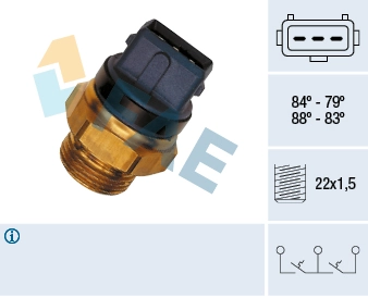 Compre 126427 Peugeot/Citroen Sensor de temperatura do fluido de esfriamento (de ativação de ventilador do radiador)