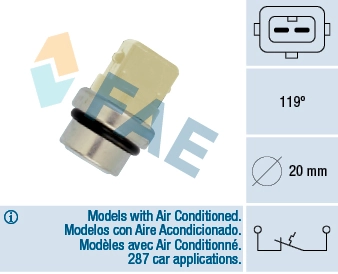 Sensor de temperatura do fluido de esfriamento (de ativação de ventilador do radiador) Volkswagen LT II 2DB, 2DE, 2DK ao melhor preço