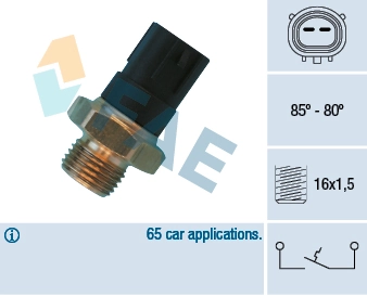 Sensor de temperatura do fluido de esfriamento (de ativação de ventilador do radiador) para Mitsubishi Lancer CB, CD, CE