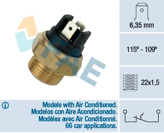 Sensor de temperatura do fluido de esfriamento (de ativação de ventilador do radiador) para Land Rover Discovery LJ ,LT