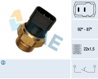 Sensor de temperatura do fluido de esfriamento (de ativação de ventilador do radiador) 1623 Vernet