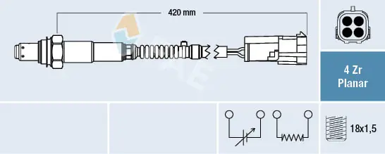 EX16537 Euroex Sonda lambda, sensor de oxigênio até o catalisador