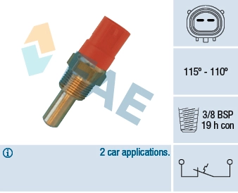 Sensor de temperatura do fluido de esfriamento (de ativação de ventilador do radiador) Mitsubishi Pajero II V2W, V4W ao melhor preço