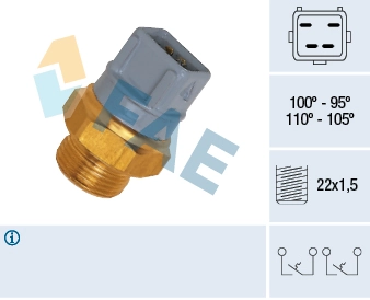 Sensor de temperatura do fluido de esfriamento (de ativação de ventilador do radiador) Ford Transit  E ao melhor preço