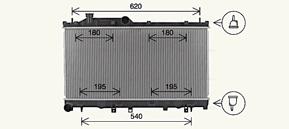  Radiador de esfriamento de motor Subaru Forester IV SUV (S13, SJ) (2012 - 2018) IV