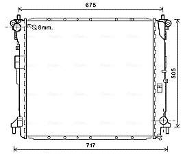 Radiador de esfriamento de motor para SsangYong Rodius