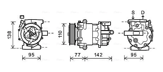 A415830720080 Mercedes Compressor de aparelho de ar condicionado