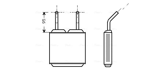 Radiador de forno (de aquecedor) Opel Kadett E 35, 36, 45, 46