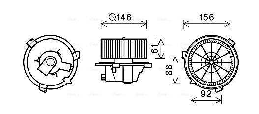 Motor de ventilador de forno (de aquecedor de salão) para Fiat Punto 176C