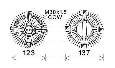 90144767 Opel Acoplamento viscoso de ventilador de esfriamento