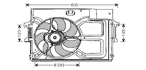 Ventilador elétrico de esfriamento montado (motor + roda de aletas) Ford Escort '95 AVL