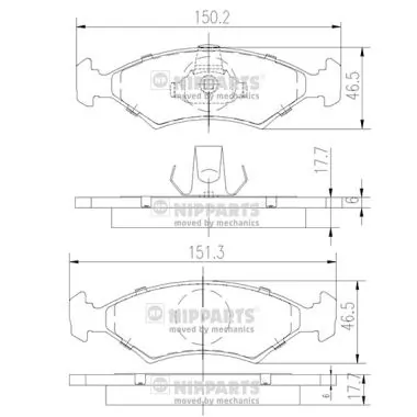  Sapatas do freio dianteiras de disco Ford Fiesta Mk2 hatchback (FBD) (1983 - 1989) Mk2