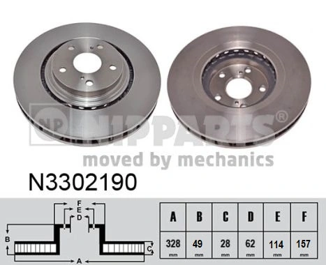 Disco do freio dianteiro para Lexus RX 270/350/450H AGL10, GGL15, GYL15