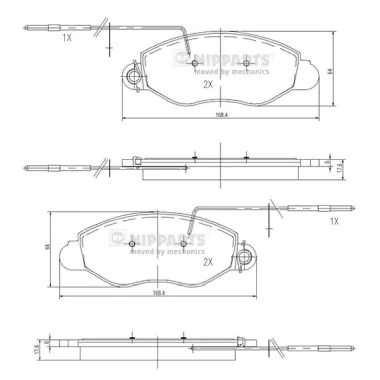  Sapatas do freio dianteiras de disco Nissan Cabstar plataforma a bordo (TL, VL) (1992 - 2006) 